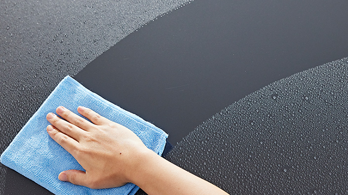 「水滴も拭き取りやすい」イメージ